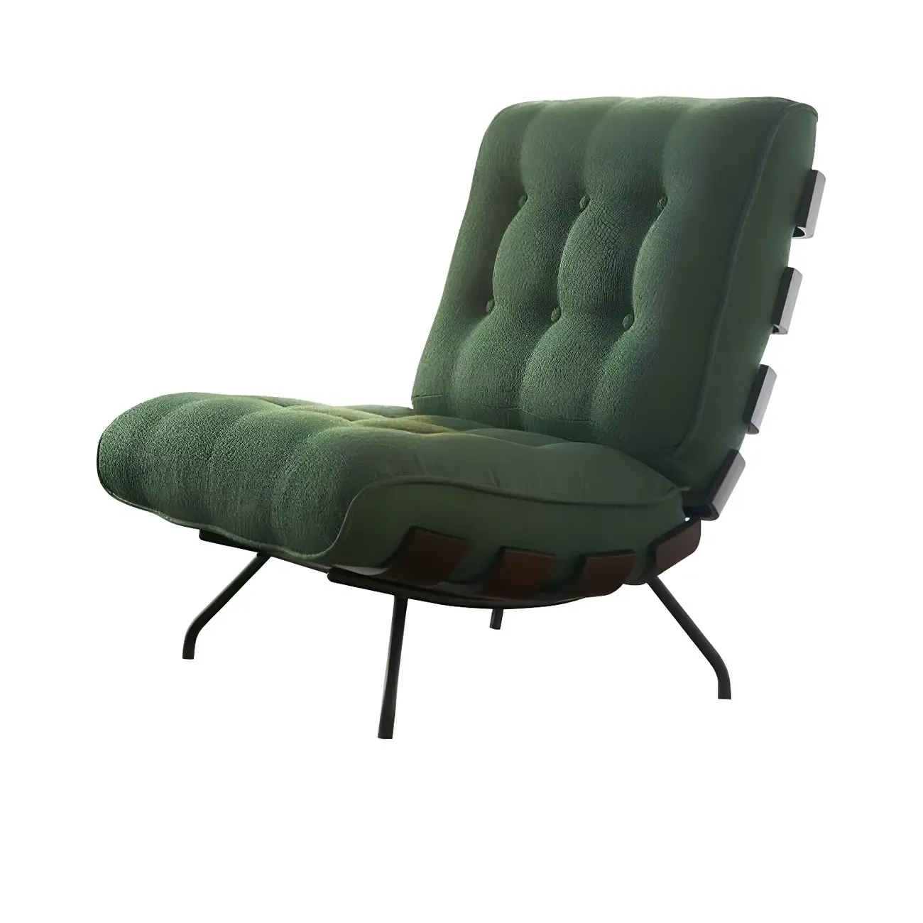 Traditional Tufted Mohair Reclining Side Chair Image - 10