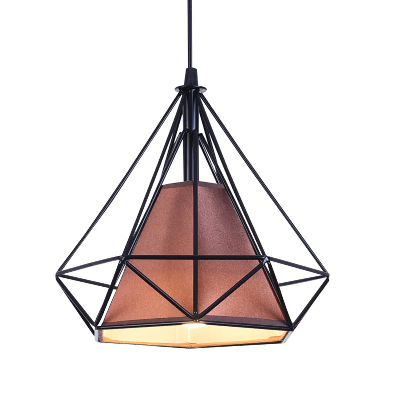 Modern Colorful Cone Pendant Lamp with Diamond Frame for Living Room Image - 5 | homeyfad