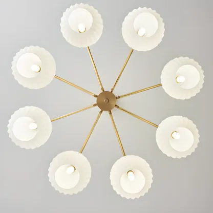 Modern 8-light Glass Globe Chandelier with Adjustable Height Image - 9