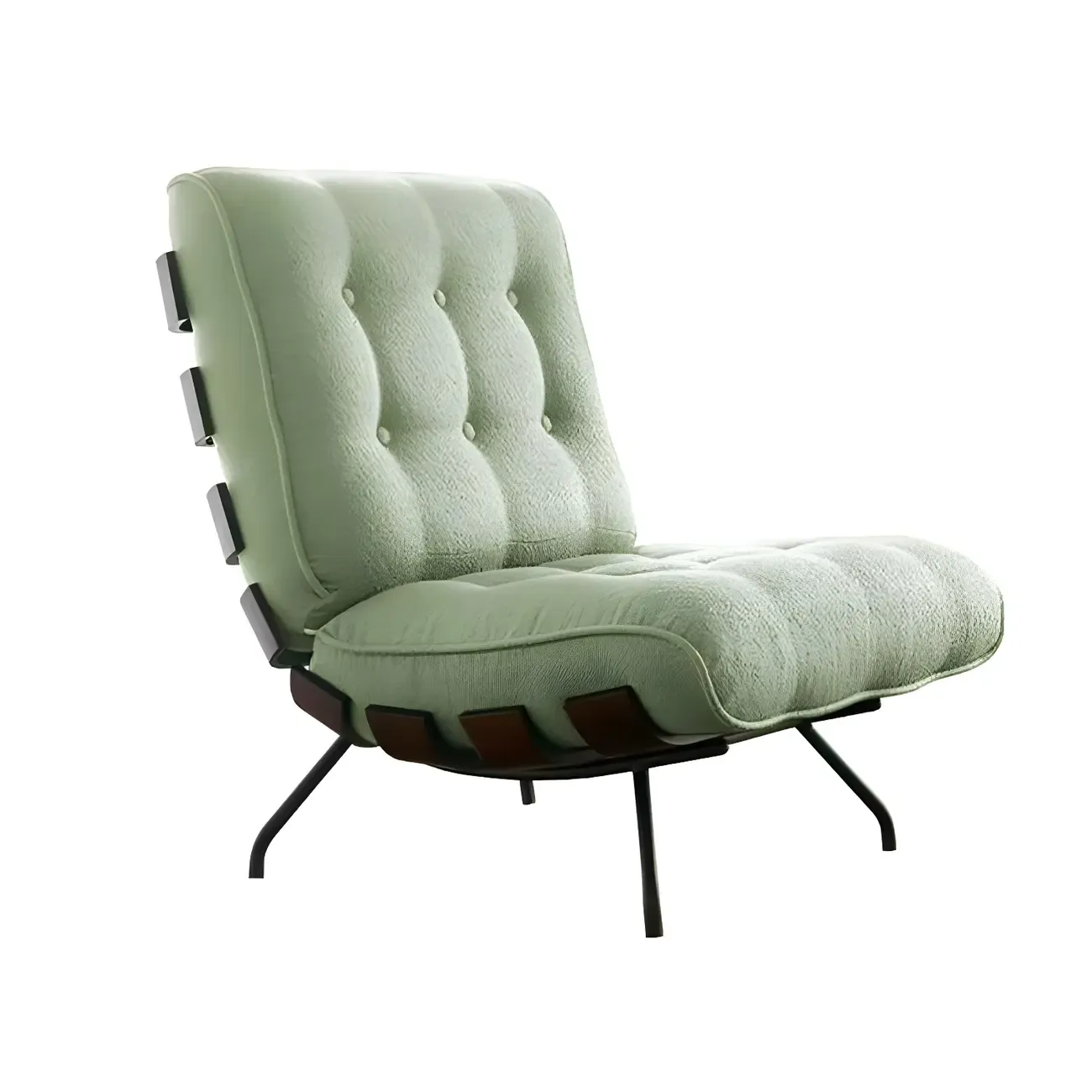 Traditional Tufted Mohair Reclining Side Chair Image - 11