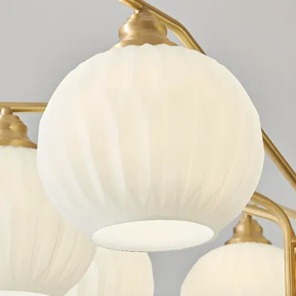 Modern 8-light Glass Globe Chandelier with Adjustable Height Image - 10