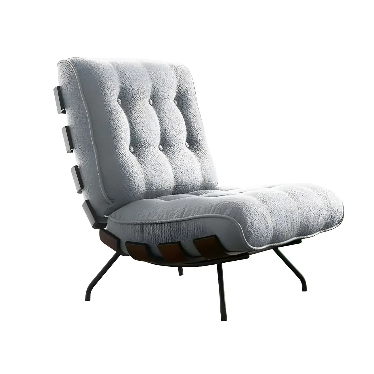 Traditional Tufted Mohair Reclining Side Chair Image - 13