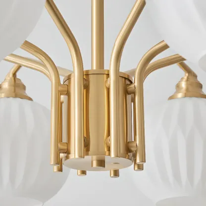 Modern 8-light Glass Globe Chandelier with Adjustable Height Image - 12