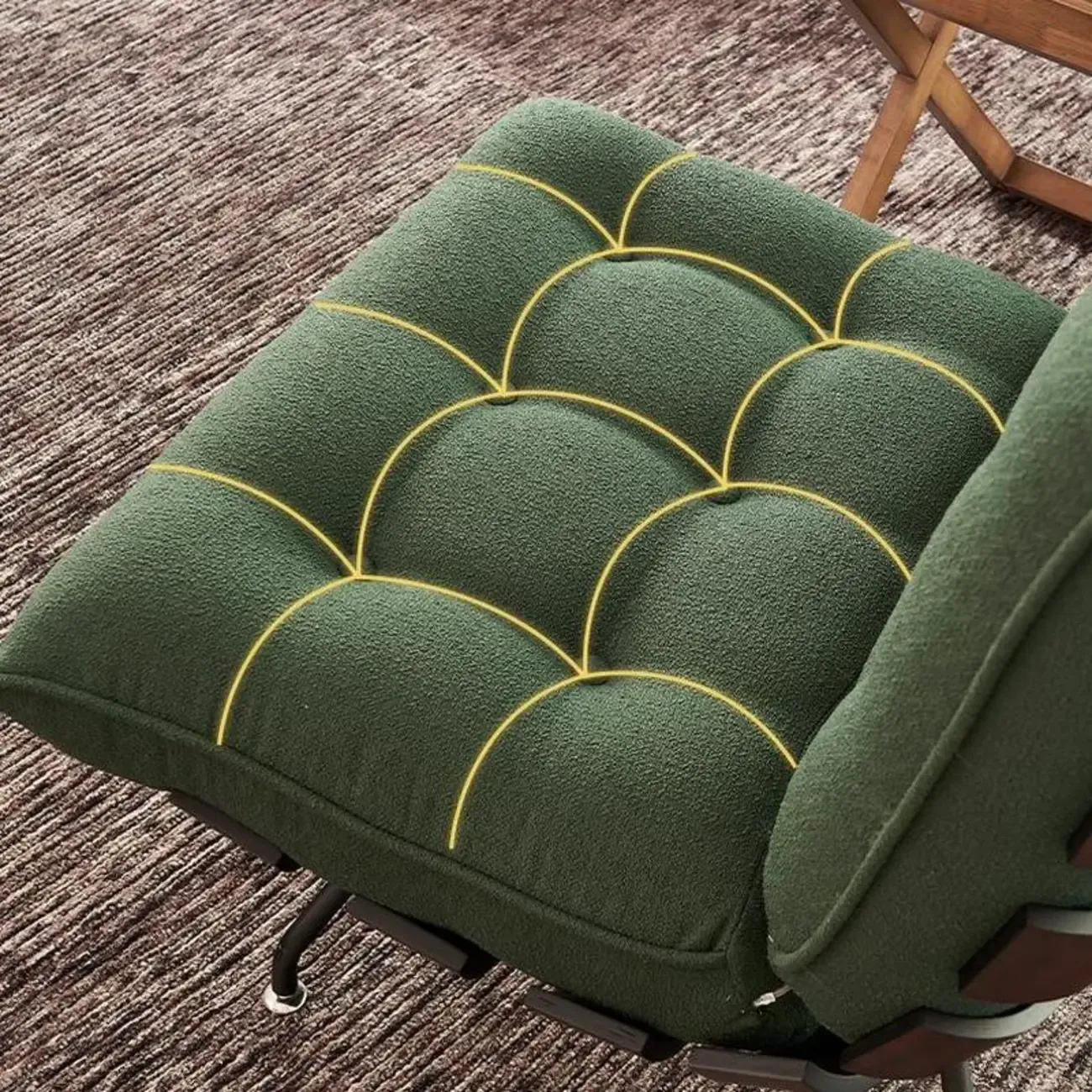 Traditional Tufted Mohair Reclining Side Chair Image - 14