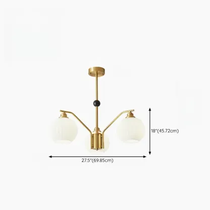 Modern 8-light Glass Globe Chandelier with Adjustable Height #size