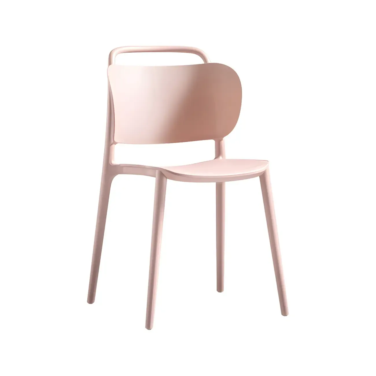 Plastic Multicolor Stackable Modern Dining Chair with Open Back Image - 23