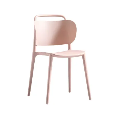 Plastic Multicolor Stackable Modern Dining Chair with Open Back Image - 23