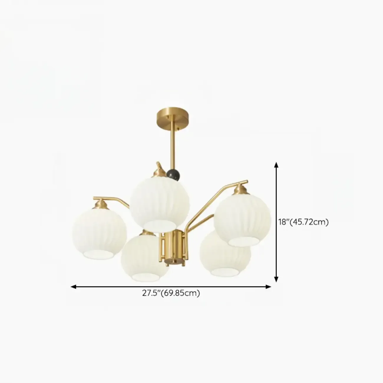 Modern 8-light Glass Globe Chandelier with Adjustable Height Image - 14