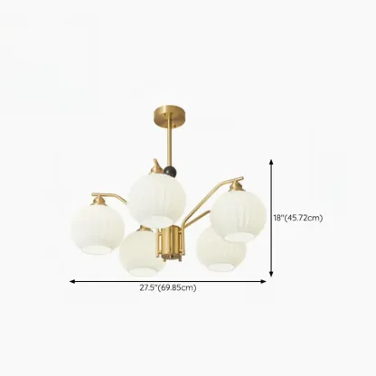 Modern 8-light Glass Globe Chandelier with Adjustable Height Image - 14