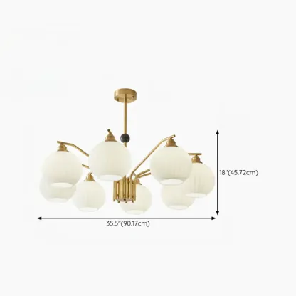 Modern 8-light Glass Globe Chandelier with Adjustable Height Image - 15
