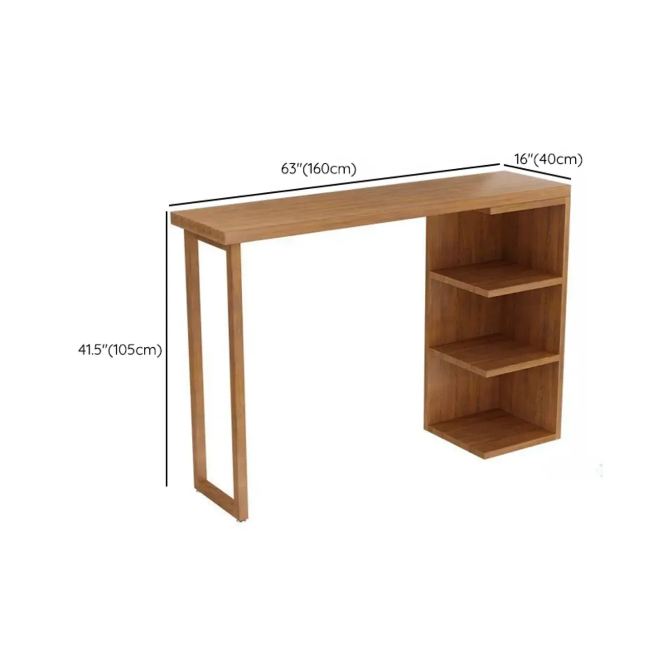 Modern Wooden Bar Height Table with Side Cabinet Image - 11
