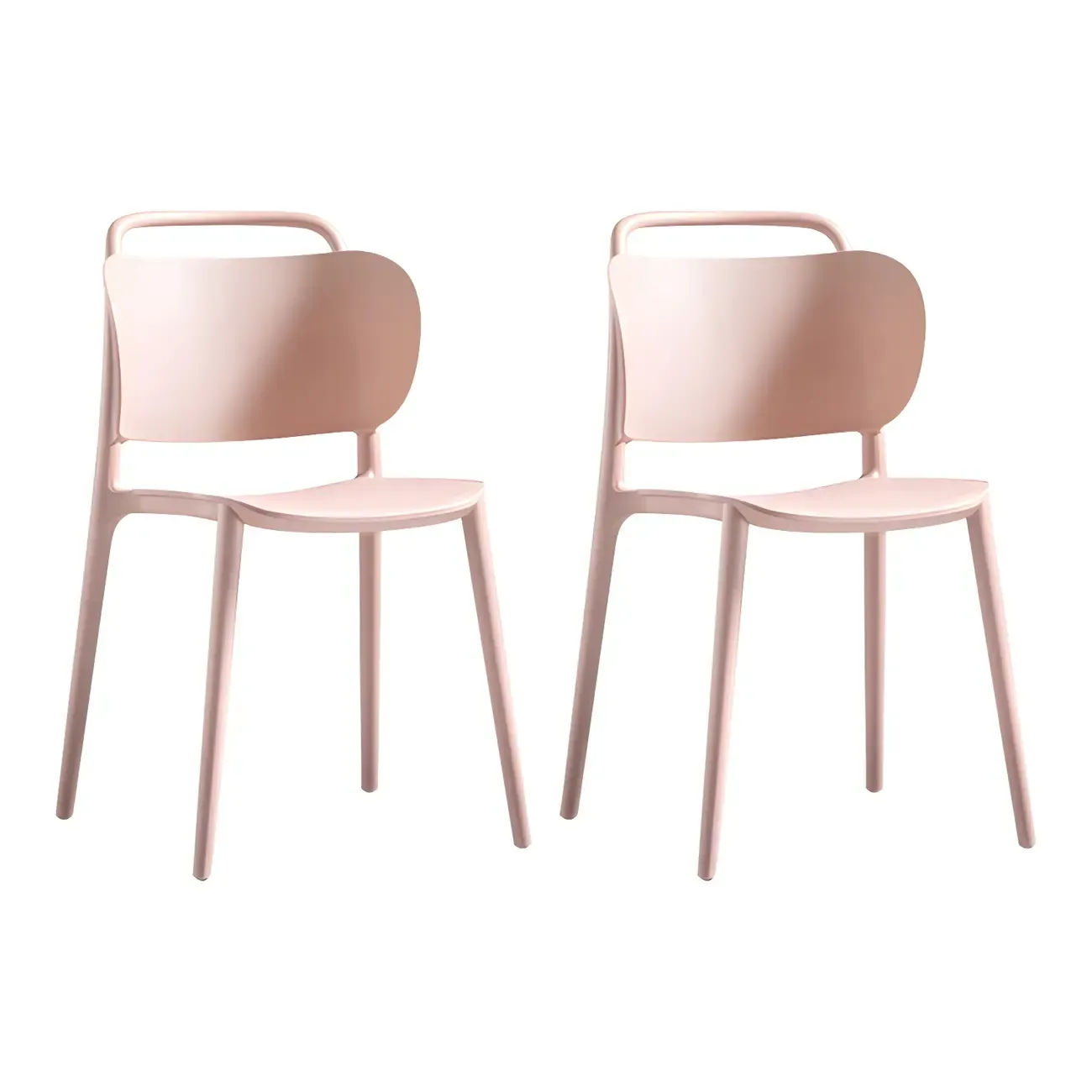 Plastic Multicolor Stackable Modern Dining Chair with Open Back Image - 25