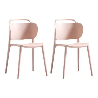 Plastic Multicolor Stackable Modern Dining Chair with Open Back Image - 25