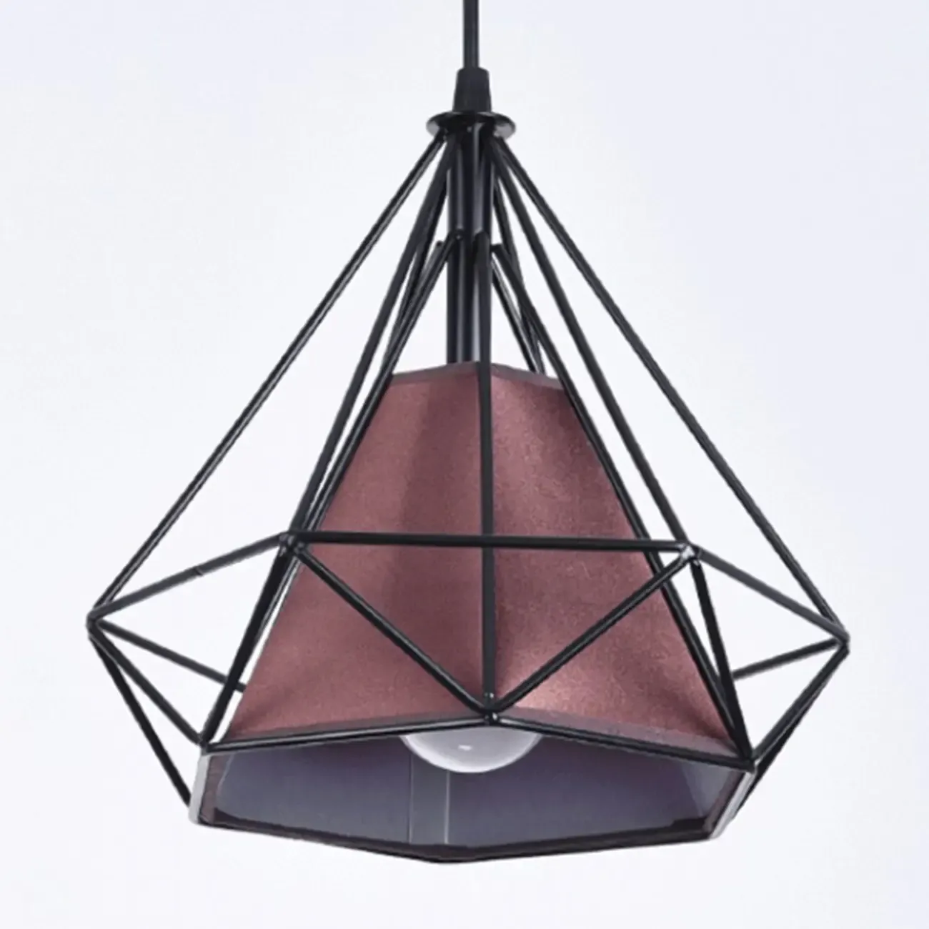 Modern Colorful Cone Pendant Lamp with Diamond Frame for Living Room Image - 14