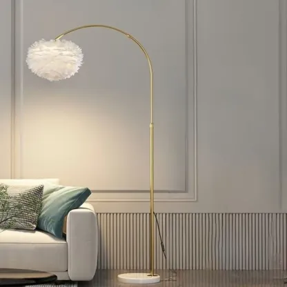 Minimalist LED Adjustable Black Arc Floor Lamp with Marble Base Image - 11