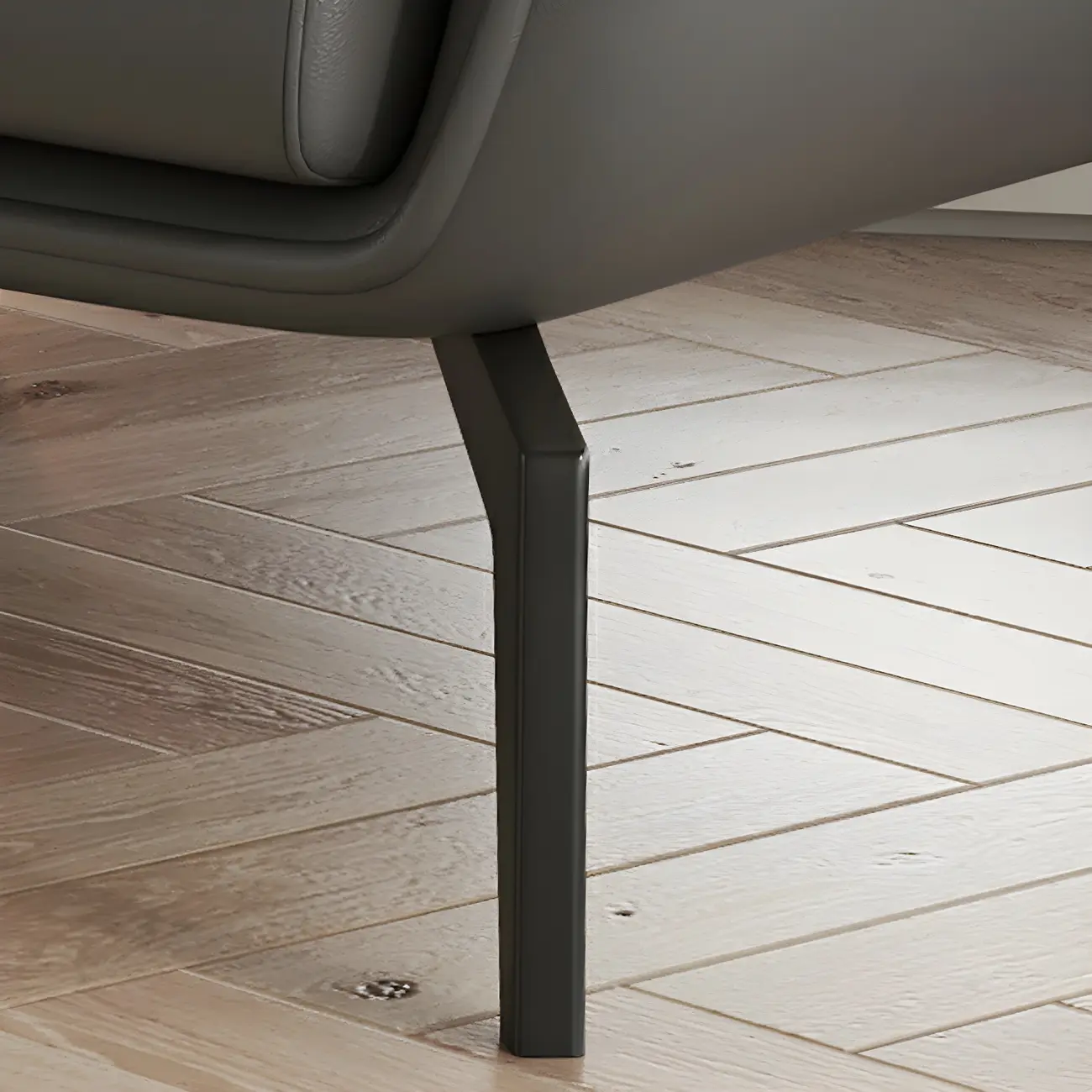 Modern Beige Leather Accent Chair with One Pillow Image - 23 | homeyfad