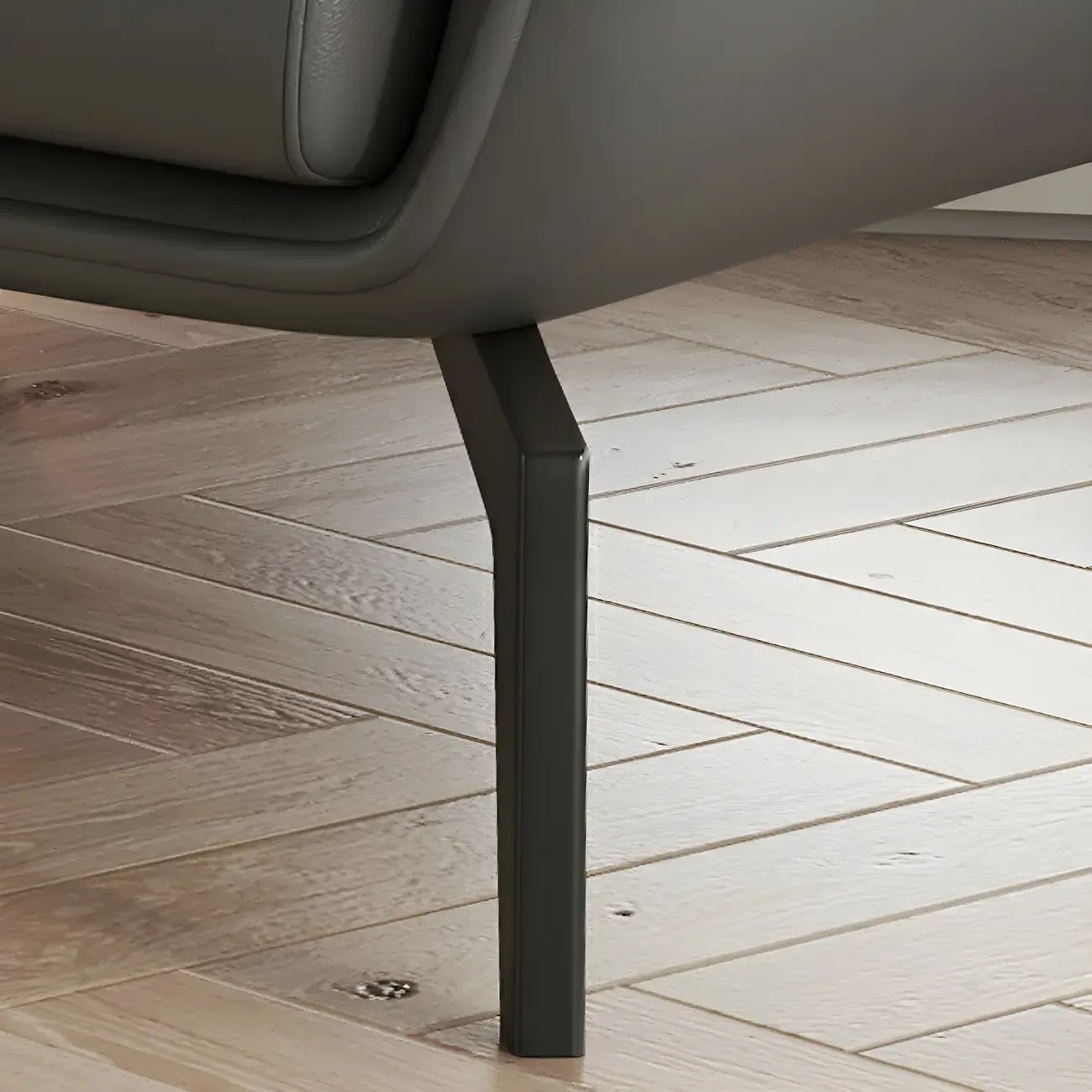 Modern Beige Leather Accent Chair with One Pillow Image - 23