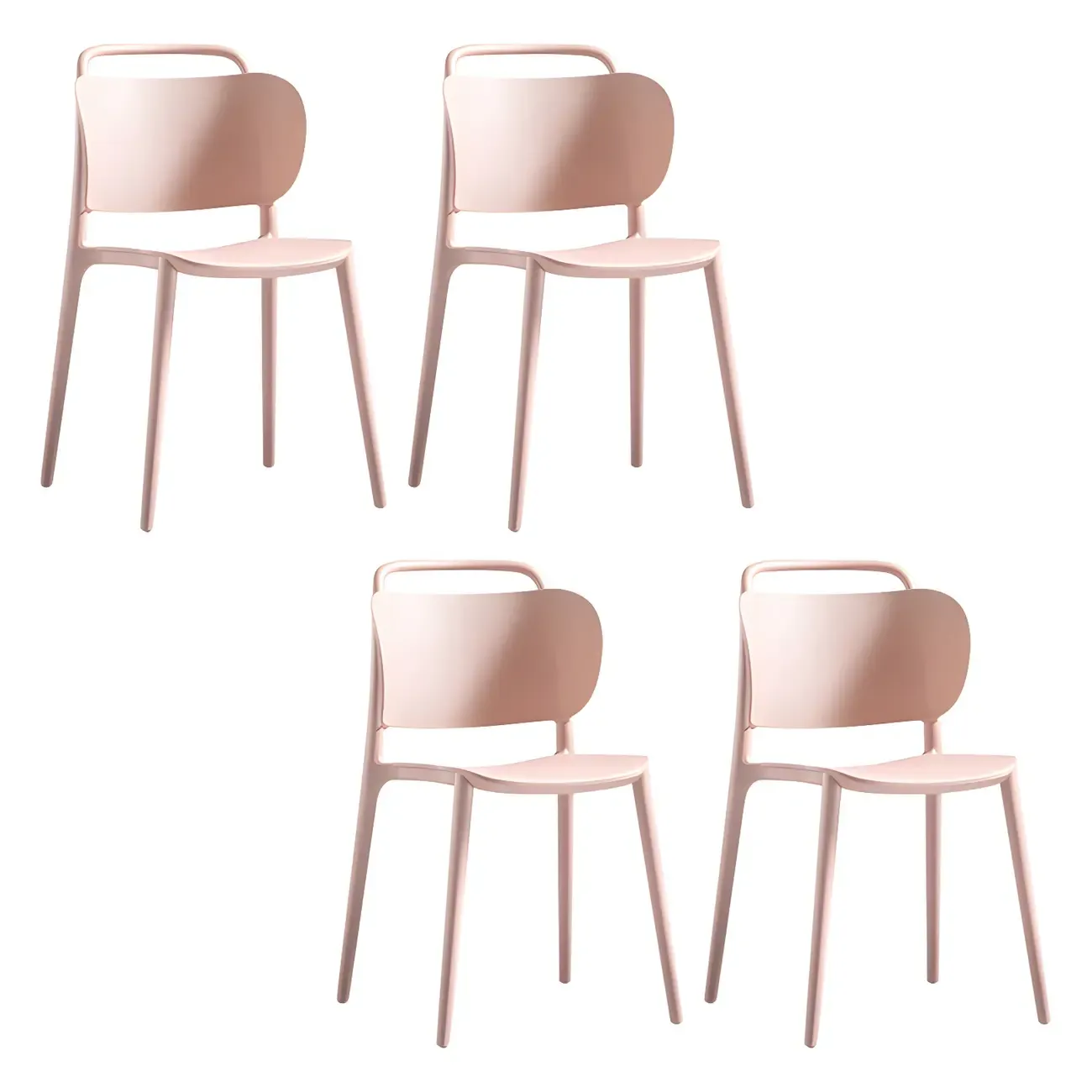 Plastic Multicolor Stackable Modern Dining Chair with Open Back Image - 27