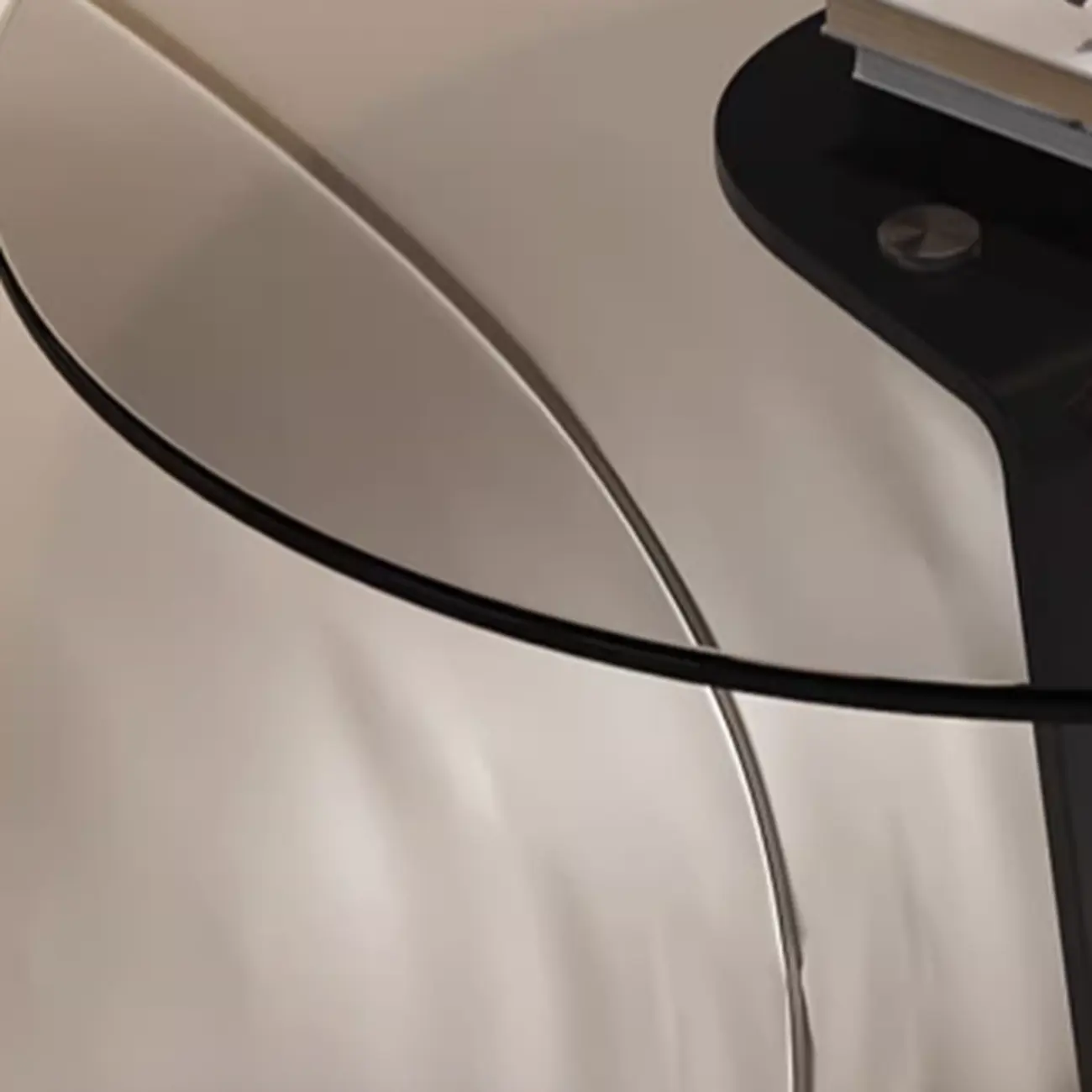 Modern Black Clear Glass Round Side Table for Couch Image - 7 | homeyfad