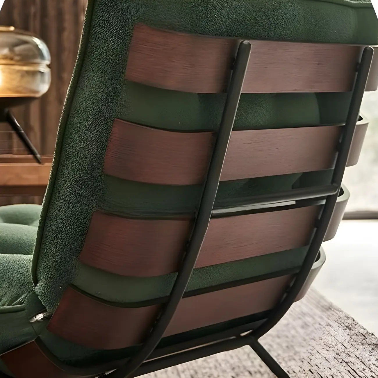 Traditional Tufted Mohair Reclining Accent Chair Image - 10 | homeyfad