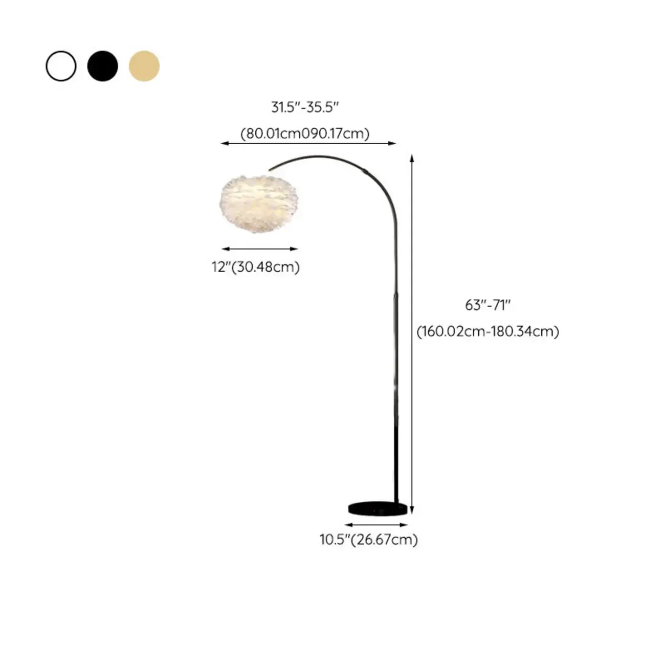 Minimalist LED Adjustable Black Arc Floor Lamp with Marble Base Image - 16