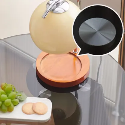 Modern Black Clear Glass Round Side Table for Couch Image - 9