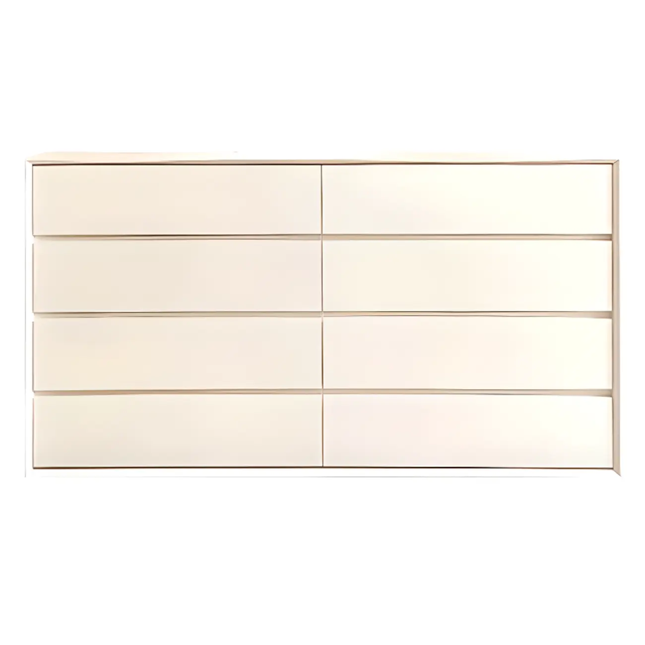 Modern Wooden Cream Double Dresser with Storage Image - 4 | homeyfad