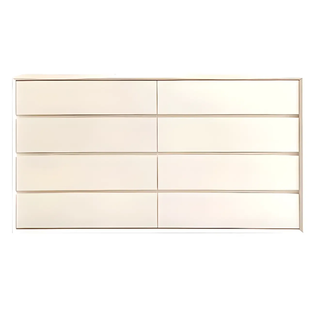 Modern Wooden Cream Double Dresser with Storage Image - 4