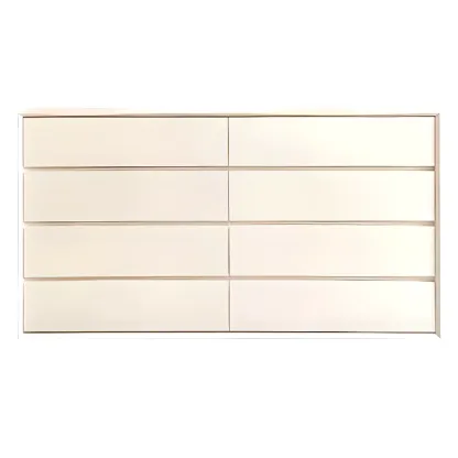 Modern Wooden Cream Double Dresser with Storage Image - 4