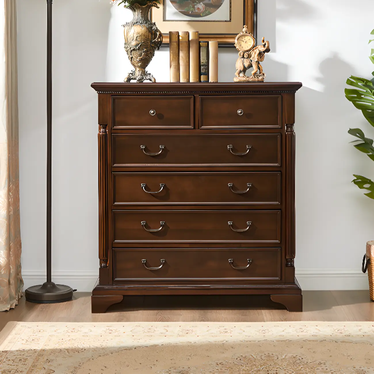 Traditional Brown Wood Dressers with 9-Drawers for Office Image - 4 | homeyfad