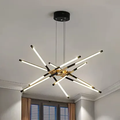 Linear Sputnik LED Chandelier with Adjustable Height Image - 2