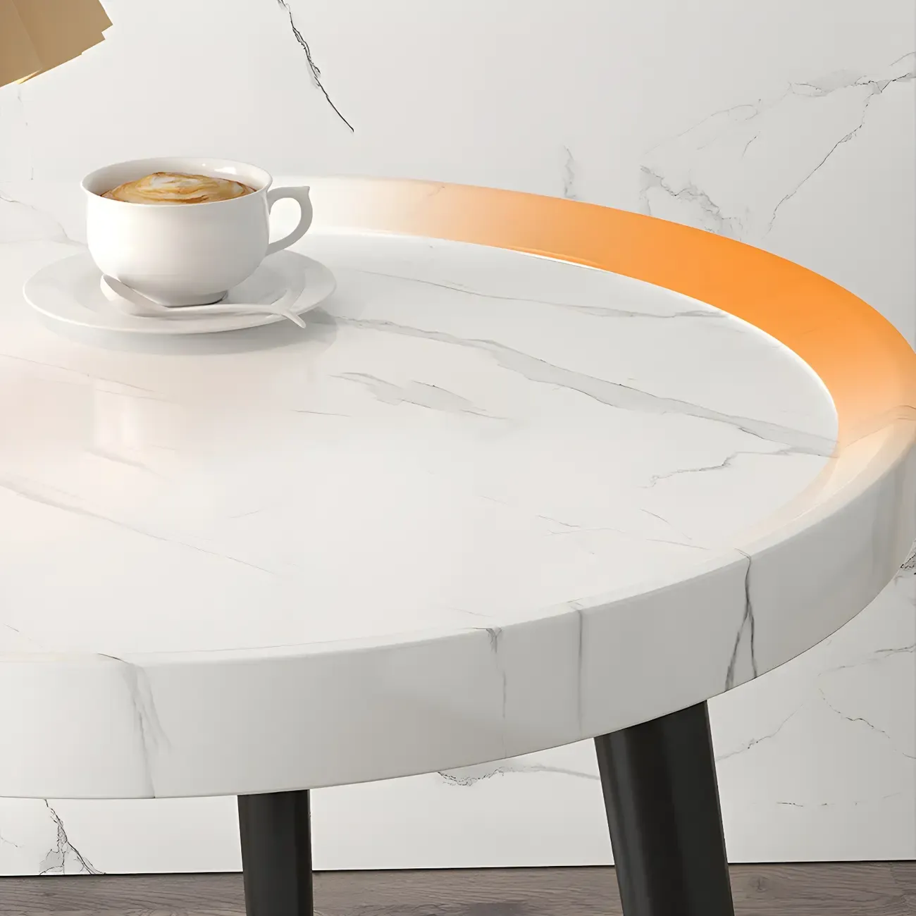 Natural Wooden Round Bedside Table with Open Storage Image - 11