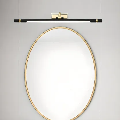 Modern linear LED Vanity Light Fixture with Black Lampshade Image - 5