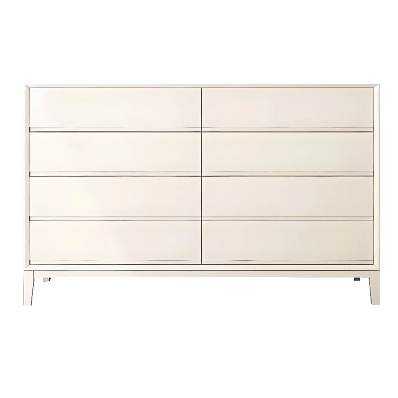 Modern Wooden Cream Double Dresser with Storage Image - 8 | homeyfad