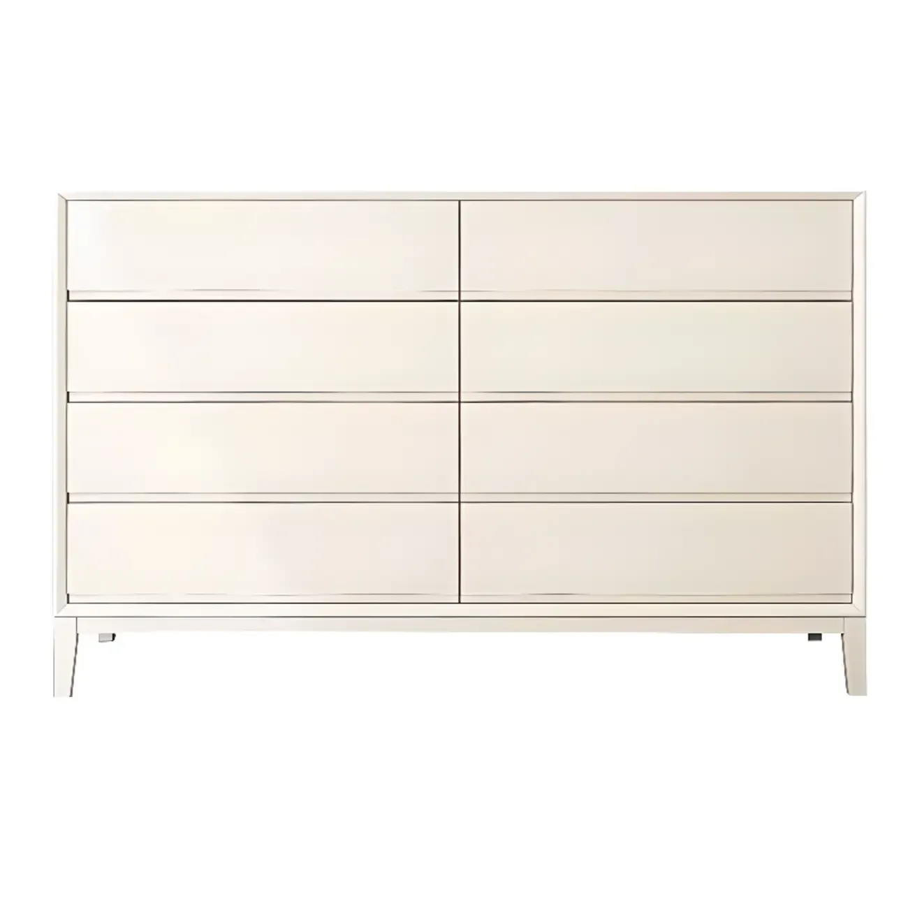 Modern Wooden Cream Double Dresser with Storage Image - 8