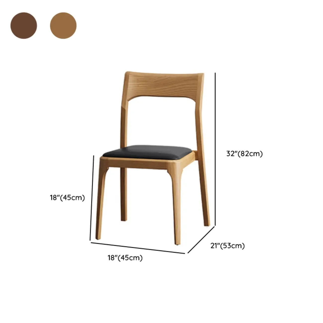 Natural Scandinavian Wooden Open Back Armless Dining Chair Image - 14