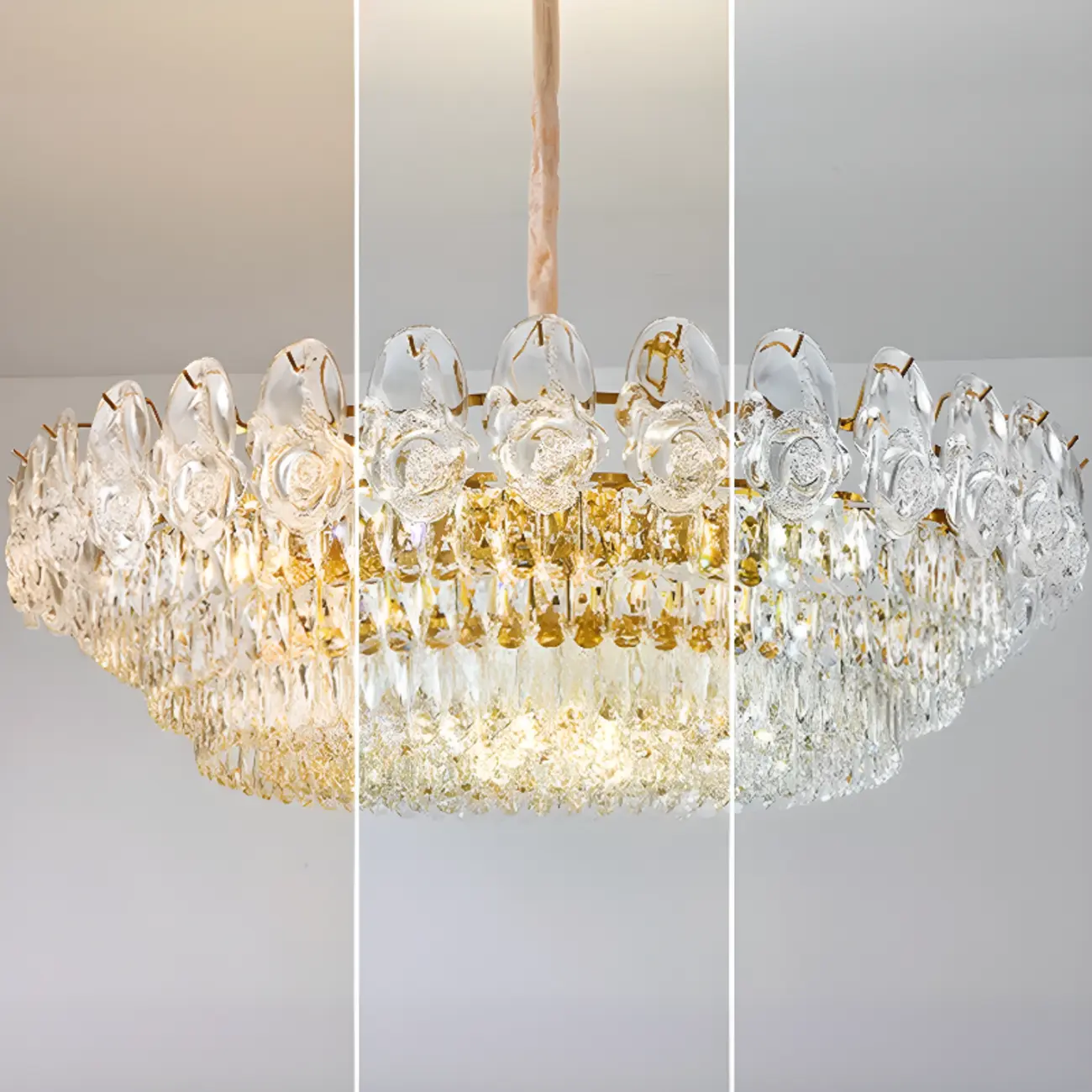 Modern Luxury Crystal Chandeliers with Glassy Shade Image - 10 | homeyfad