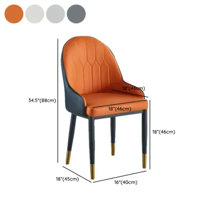 Modern Leather Upholstered Dining Chair with High Back #size
