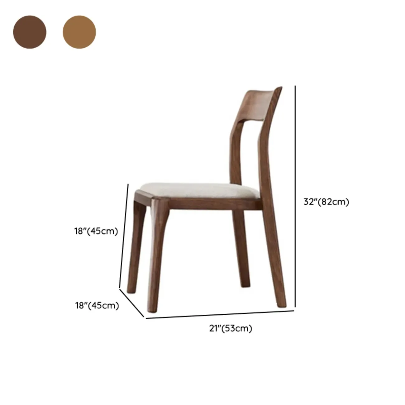 Natural Scandinavian Wooden Open Back Armless Dining Chair Image - 15