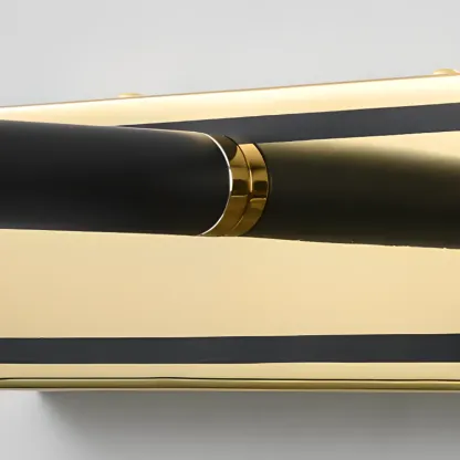 Modern linear LED Vanity Light Fixture with Black Lampshade Image - 7