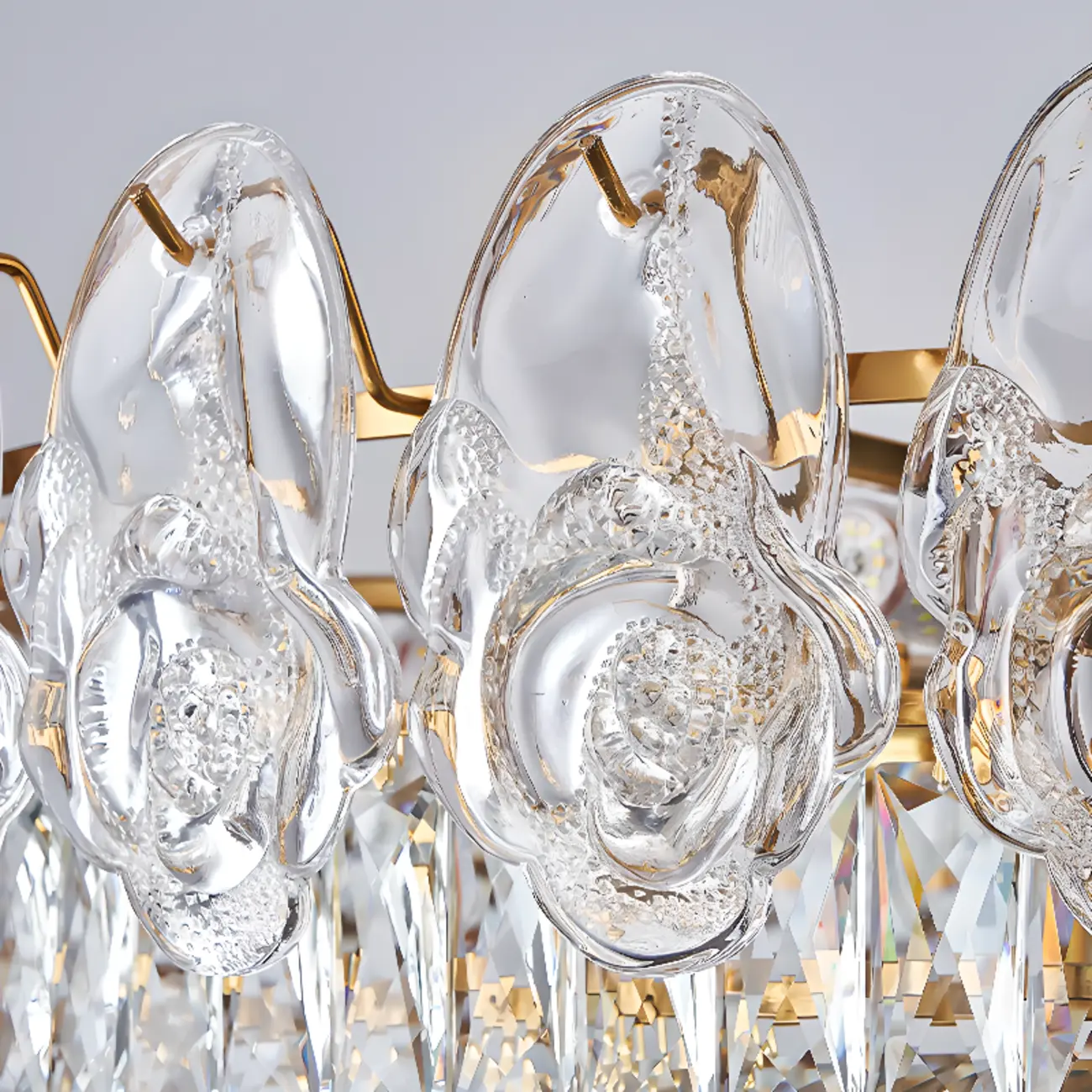 Modern Luxury Crystal Chandeliers with Glassy Shade Image - 11 | homeyfad