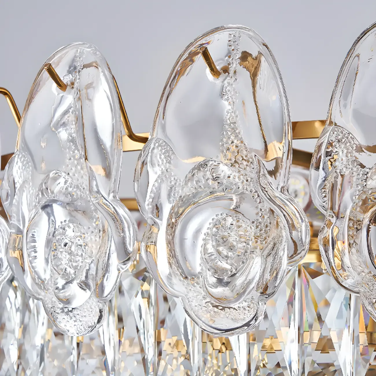 Modern Luxury Crystal Chandeliers with Glassy Shade Image - 11