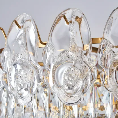 Modern Luxury Crystal Chandeliers with Glassy Shade Image - 11