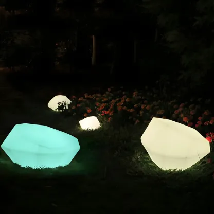 LED White Plastic Rock Ground Lighting for Outdoor Lawn Image - 6