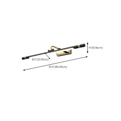 Modern linear LED Vanity Light Fixture with Black Lampshade Image - 10