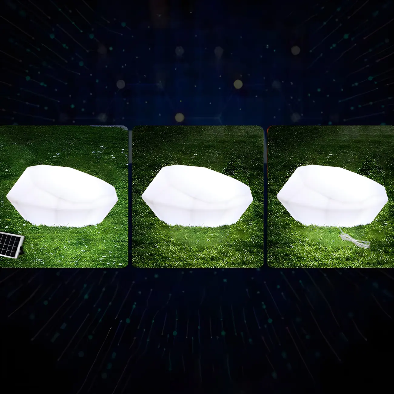 LED White Plastic Rock Ground Lighting for Outdoor Lawn Image - 7 | homeyfad