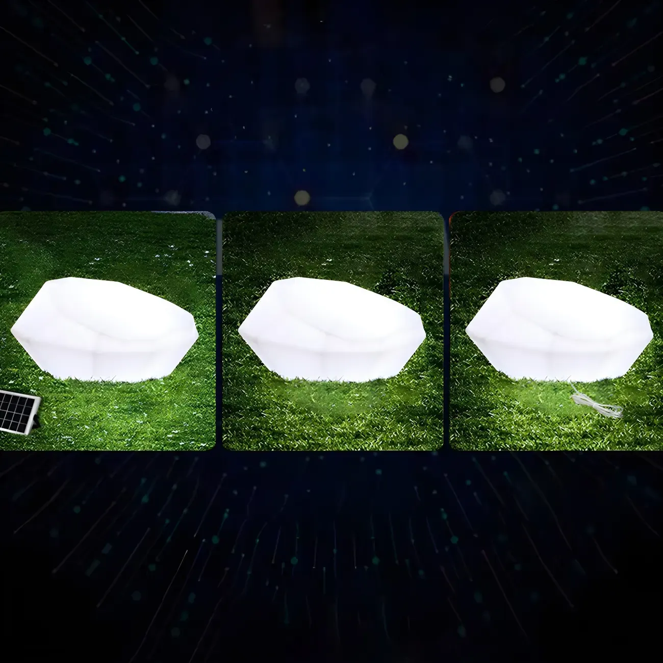 LED White Plastic Rock Ground Lighting for Outdoor Lawn Image - 7