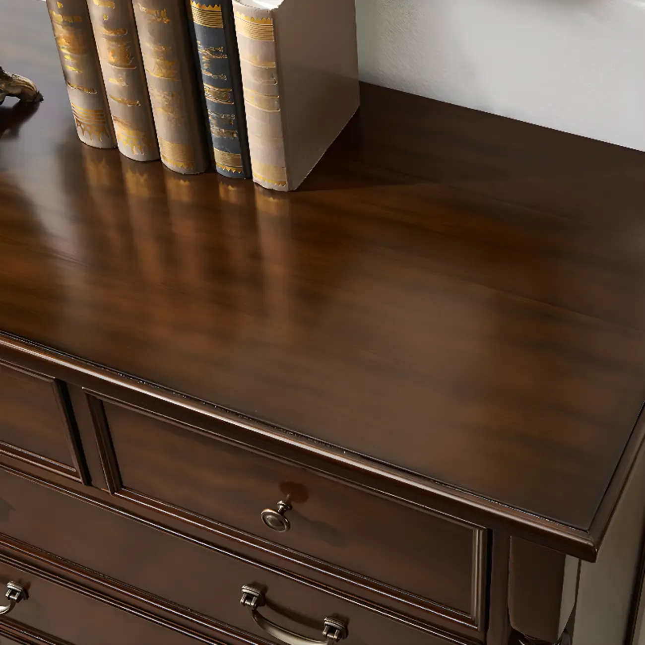 Traditional Brown Wood Dressers with 9-Drawers for Office Image - 10