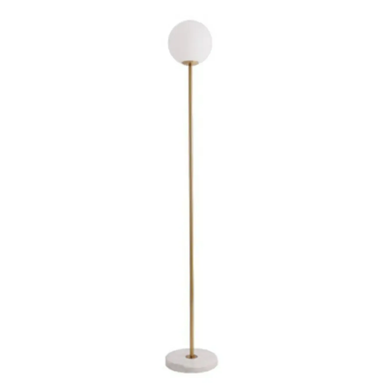 Minimalist Gold Floor Lamp with Glass Shade and Marble Base Image - 8