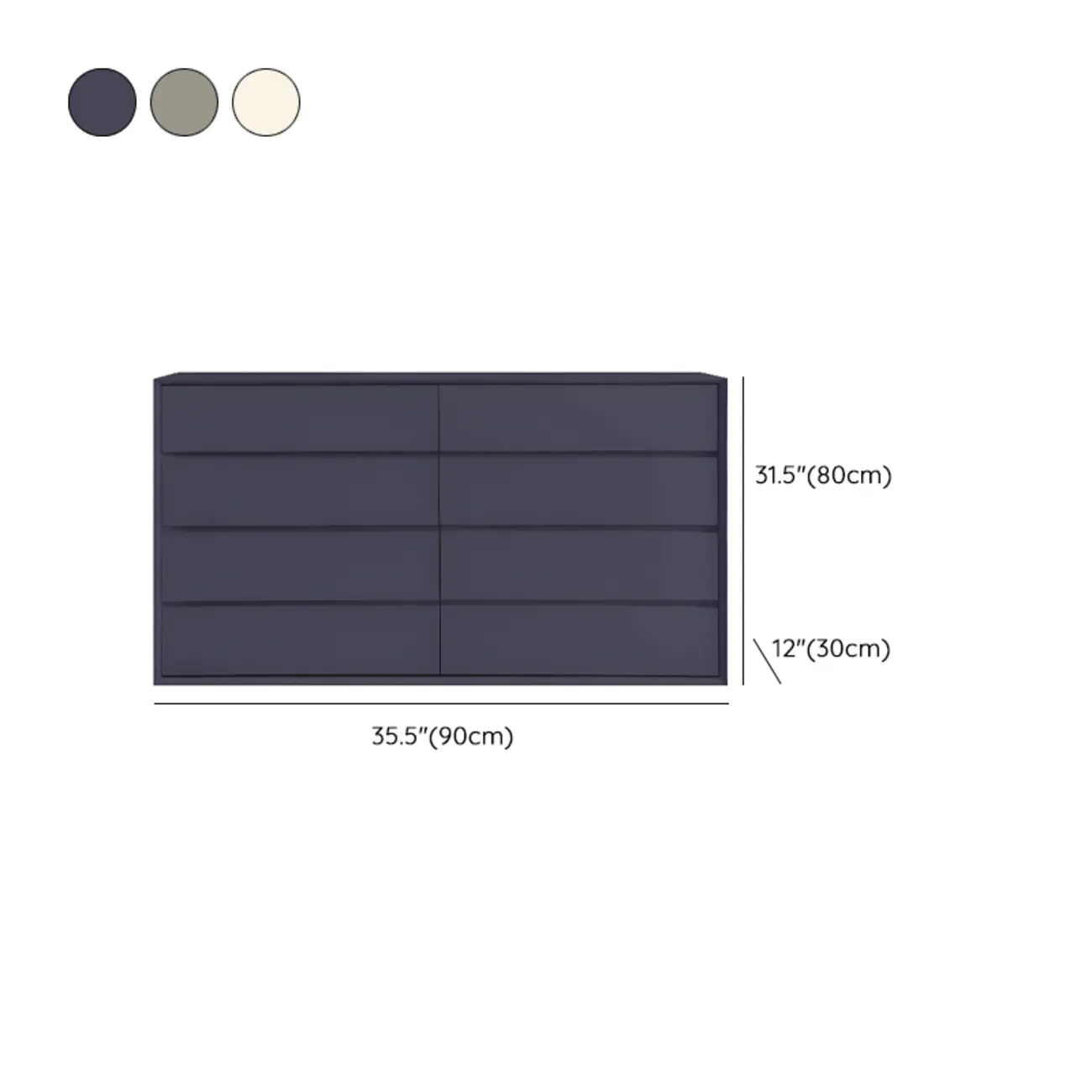 Modern Wooden Cream Double Dresser with Storage #size | homeyfad